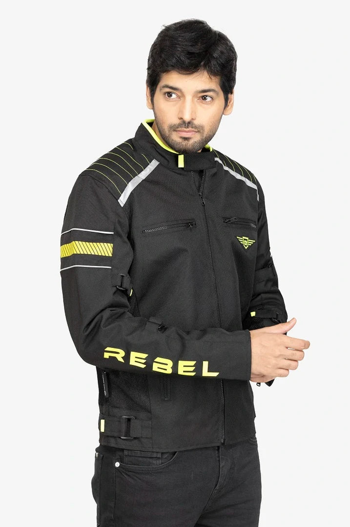 Lone Ranger Rebel Biker Jacket (Neon Green)