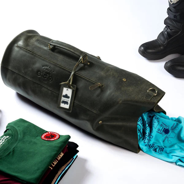 Barrel Leather Duffel Bag (Forest Green ) | Engina  Lifestyle