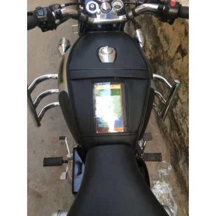 Waterproof Single Zip Mobile Tank Cover with Transparent Pocket For Classic 350/500/Electra/Standard/Bullet/350/500