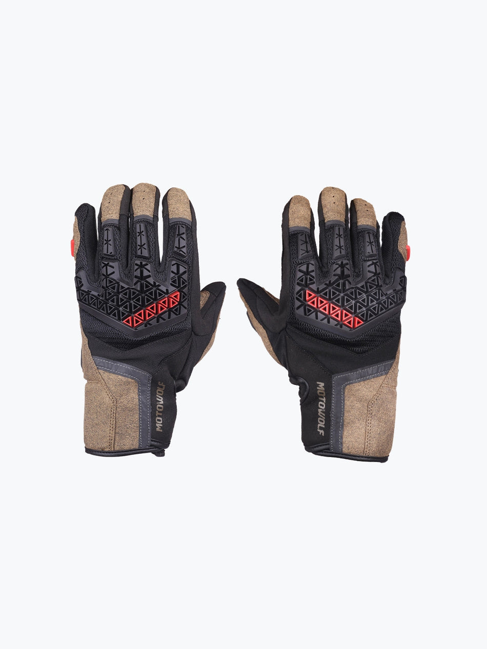 MOTOWOLF GLOVES BROWN 0338