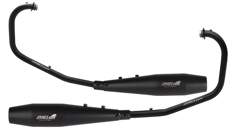 SILVER STALLION FULL SYSTEM TWINS BLACK MATTE FOR  INTERCEPTOR & GT 650