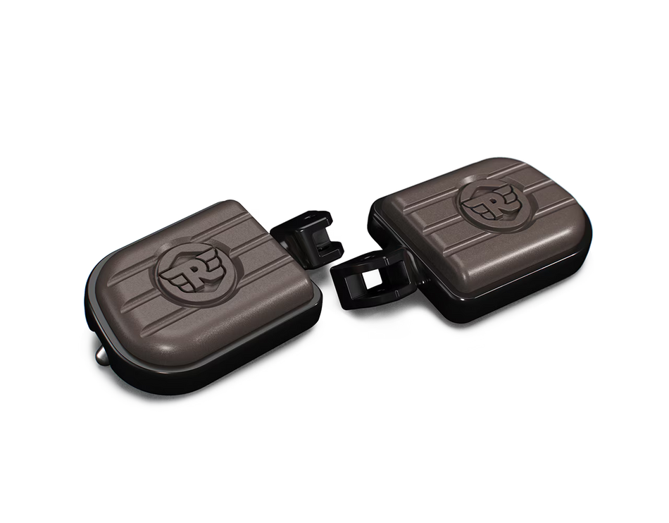 Brown And Black Deluxe Footpegs For Royal Enfield New Bullet 350
