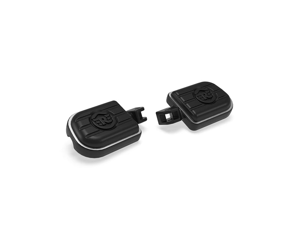 Black Deluxe Pillion Footpegs For Royal Enfield Classic 650