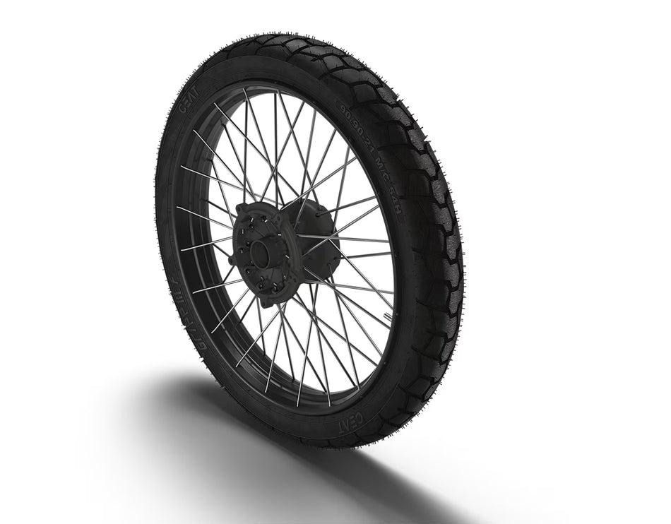 Black Olive Tubeless Spoked Wheels For Royal Enfield Himalayan 450