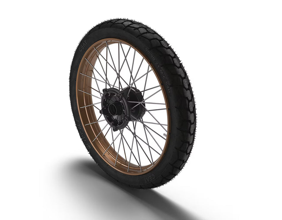 Gold Tubeless Spoked Wheels For Royal Enfield Himalayan 450