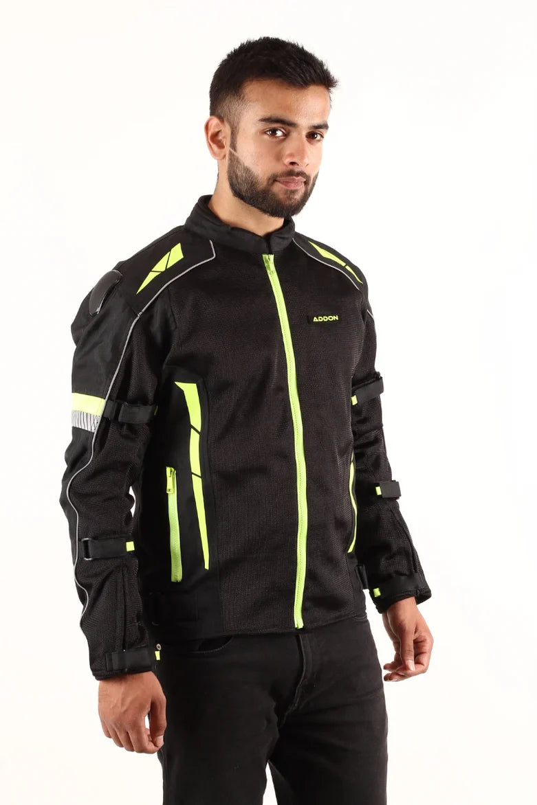 Addon Pro Jacket (BlackNeon green) – Moto Marvels