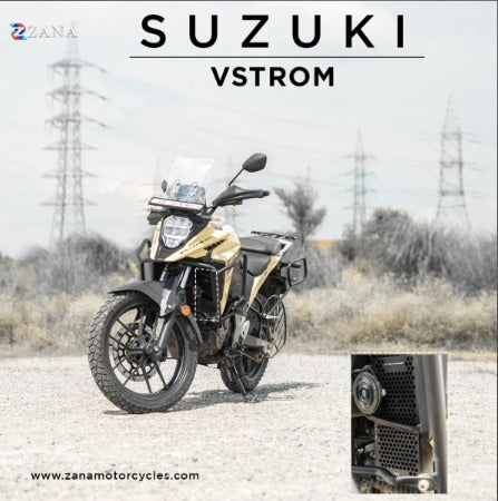 Zana- RADIATOR GUARD HONEYCOMB BLACK ALUMINIUM FOR V-STROM 250