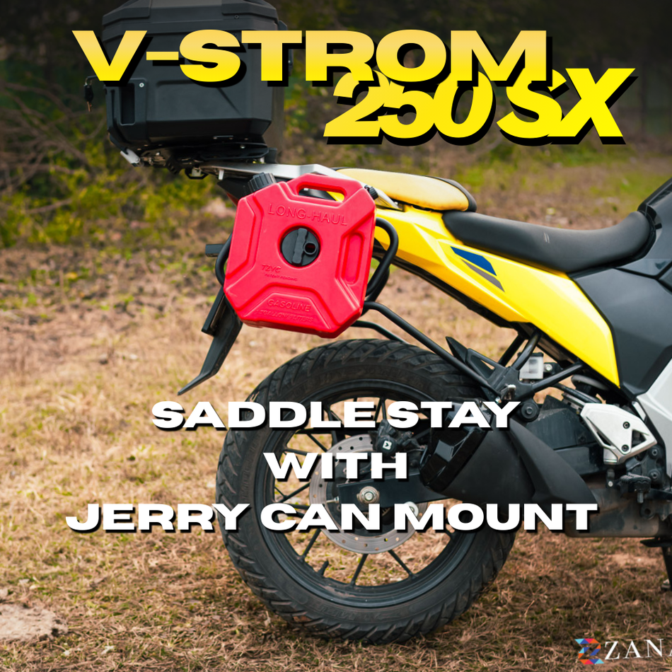 Zana- SADDLE STAY MS WITH JERRY CAN MOUNT BLACK FOR V-STROM 250