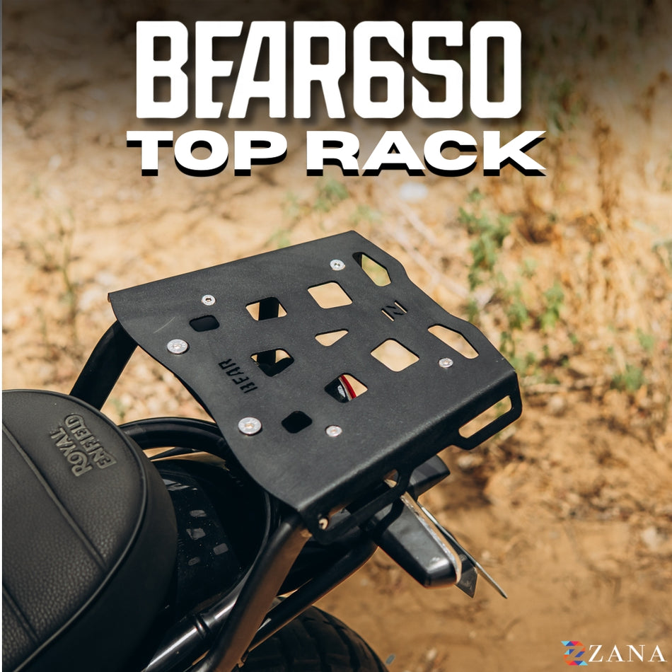 Zana-Top Rack With MS Plate For Bear 650 ( Black )