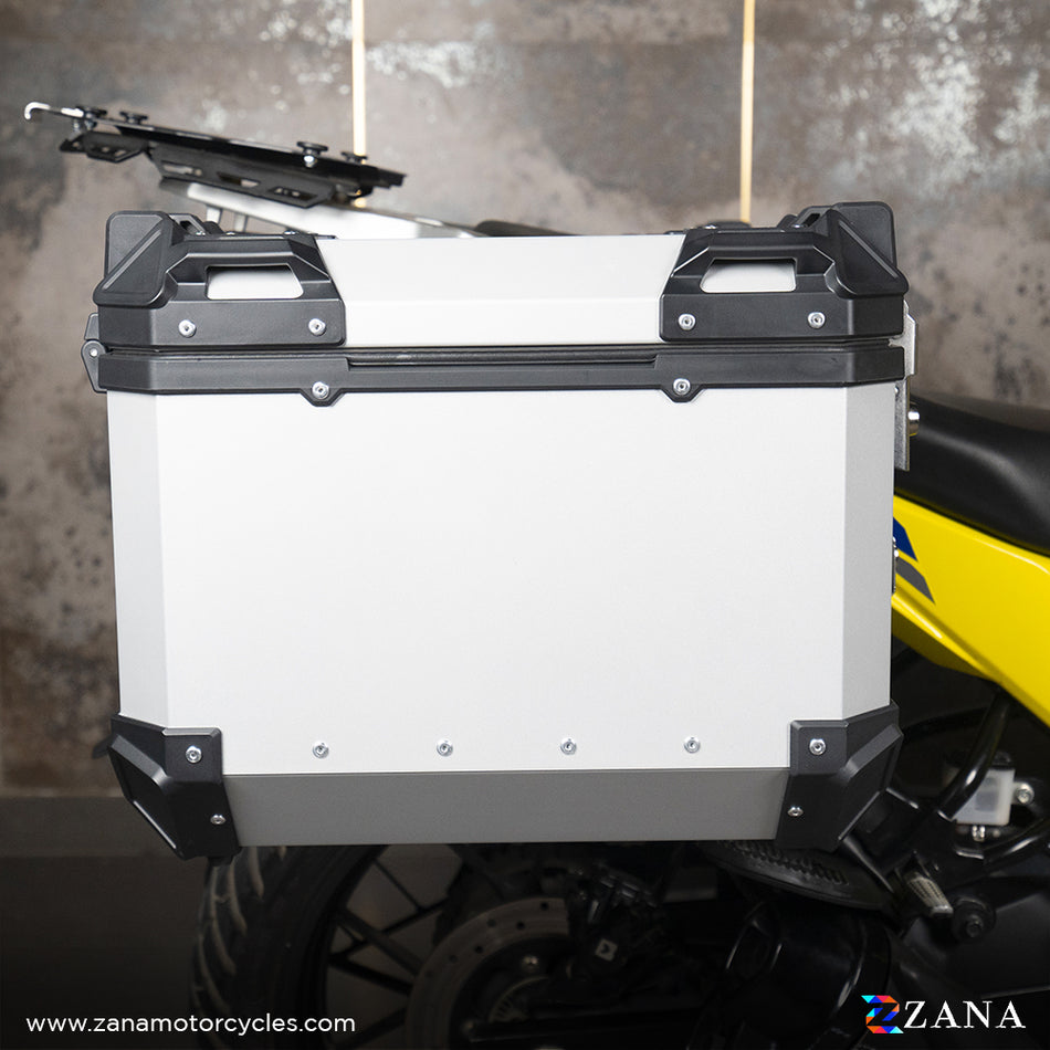 Zana- PANNIERS FOR SUZUKI V-STROM 250 (36LTR ALUMINIUM SILVER WITH FRAME )