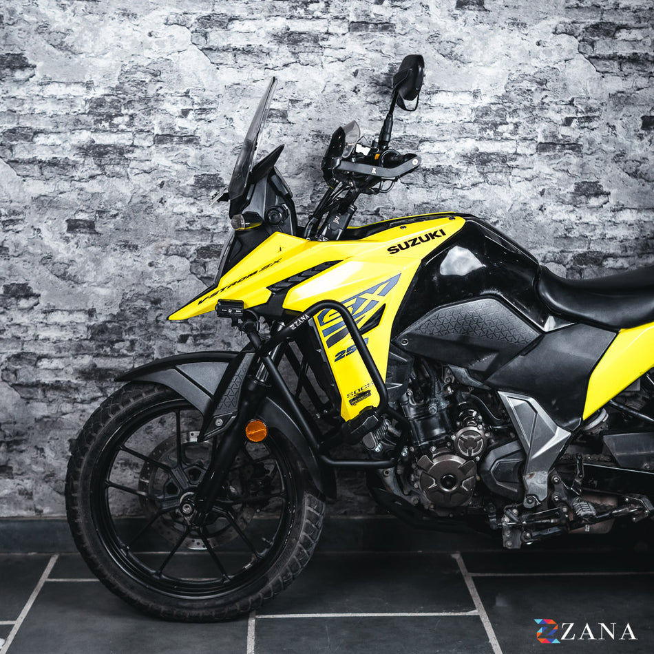 Zana- CRASH GUARD MS WITH SLIDER PUCK BLACK FOR V-STROM 250