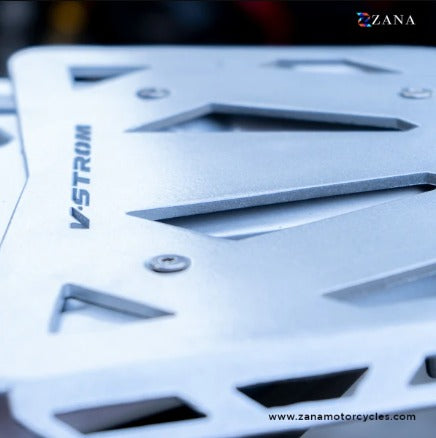 Zana- NEW ALUMINUM TOP RACK PLATE SILVER FOR V-STROM 250