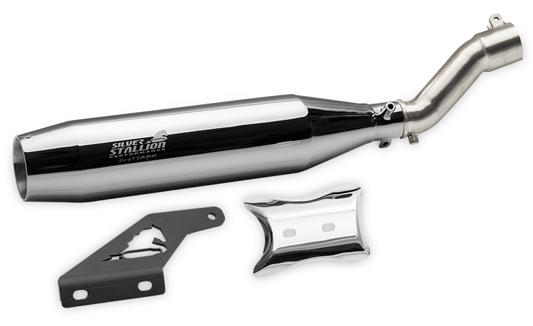 SILVER STALLION EXHAUST BLAZE SILVER FOR TRIMPH SPEED 400 / T4 / SCRAMBLER / 400X