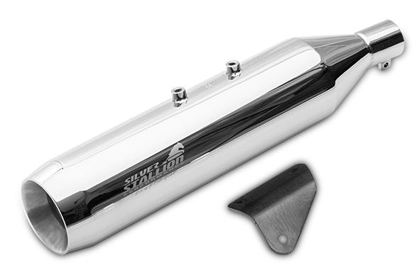 SILVER STALLION EXHAUST GLIDE SILVER  FOR HIMALAYAN 411 / SCRAM  & SCRAM 440