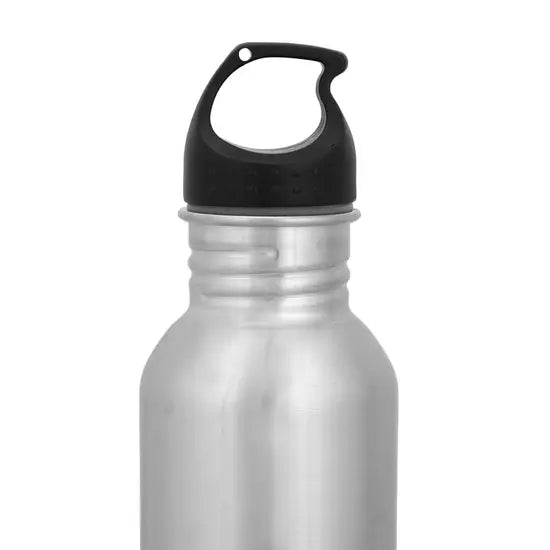 STAINLESS STEEL WATER BOTTLE-BRUSHED SILVER