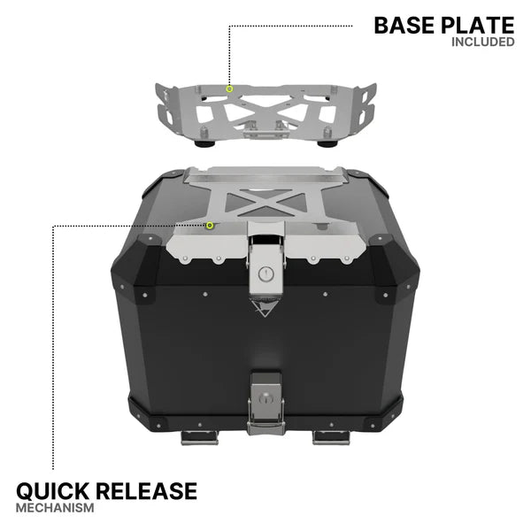 Aluminium Top Box - 42L for Royal Enfield Himalayan 450 | Black | Auto Engina